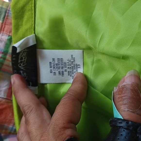 Stringbean Vtg Button Up Neon Green Linen Blend Jacket, NWT, Sz 13 - Picture 6 of 7